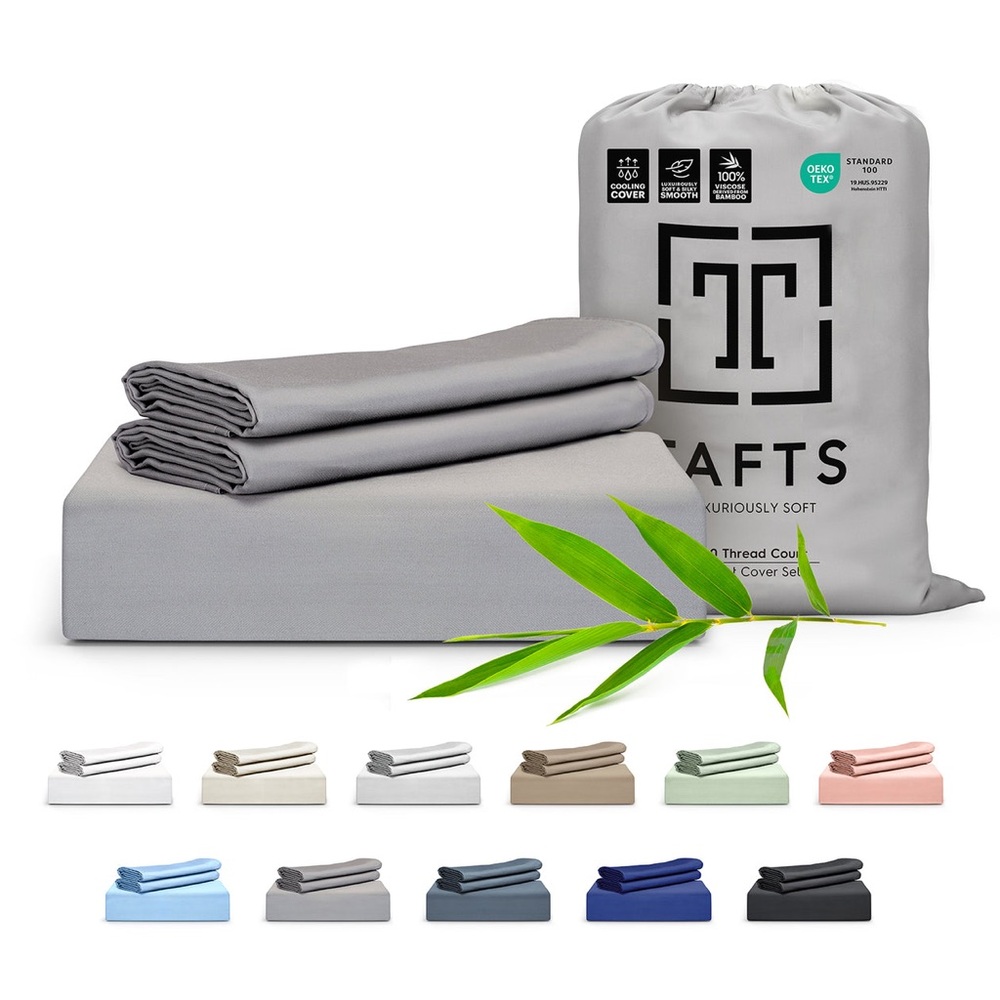 Taft Luxuriously Soft Space Grey Full Bamboo Duvet Cover NWT